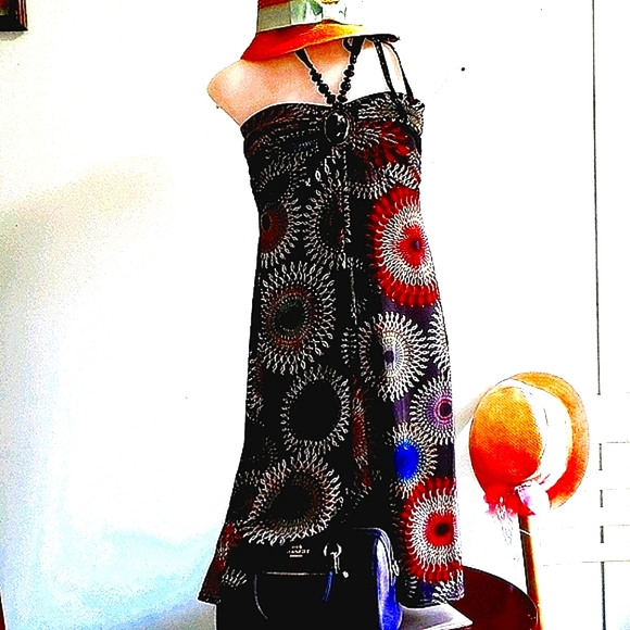 Halter tube top summer dress jeweled neck strap - Picture 4 of 6